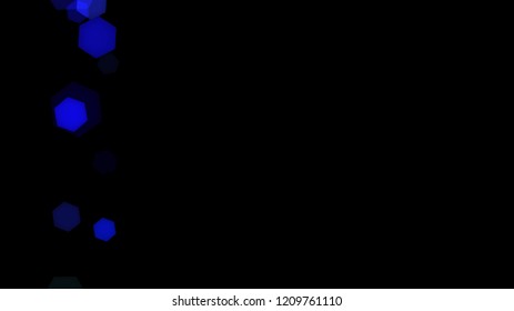 Abstract background with various multicolored hexagons. Big and small.