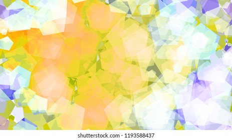 Abstract background with various multicolored pentagons. Big and small.