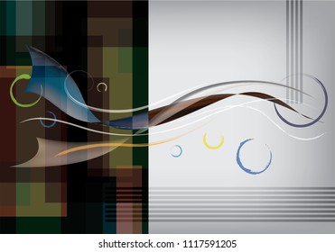 Abstract background with various patterns and colors.