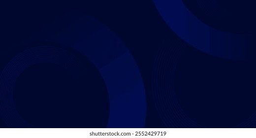 Fondo Abstractas con varios tonos de azul, con círculos superpuestos y líneas curvas que crean una sensación de profundidad. Ilustración vectorial