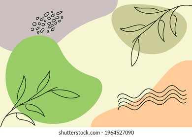 abstract background, various shapes and doodle objects. Modern modern trendy vector illustration. Pastel shades