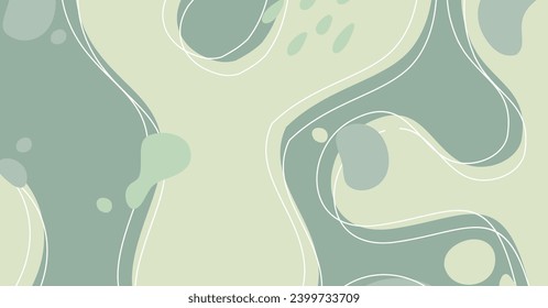 Fondo abstracto de varias formas y objetos de doodle color pastel. Ilustración vectorial contemporánea moderna de moda.