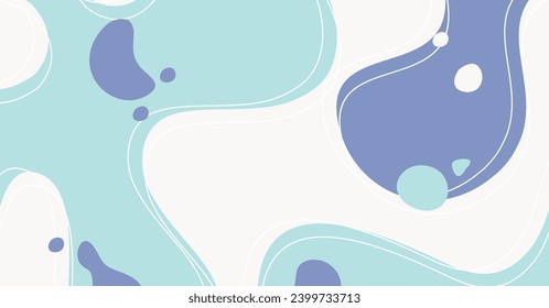 Fondo abstracto de varias formas y objetos de doodle color pastel. Ilustración vectorial contemporánea moderna de moda.