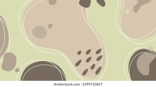 Abstract background various shapes and doodle objects pastel color. Trendy modern contemporary vector illustration.