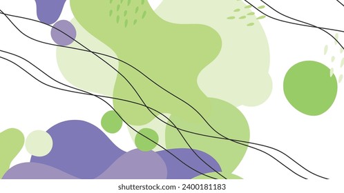 Abstract background various shapes and doodle objects pastel color. Trendy modern contemporary vector illustration.