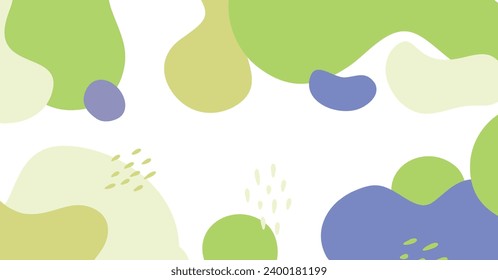 Fondo abstracto de varias formas y objetos de doodle color pastel. Ilustración vectorial contemporánea moderna de moda.