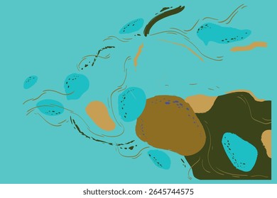 Fondo Abstractas de varias Formas y objetos doodle color pastel. Vector.