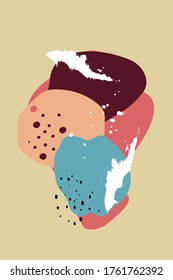 Antecedentes abstractos. Variables formas, puntos, elementos surgen. Adecuado para imprimir en tela, menú, postal, papel pintado, volante. Ilustración vectorial de moda