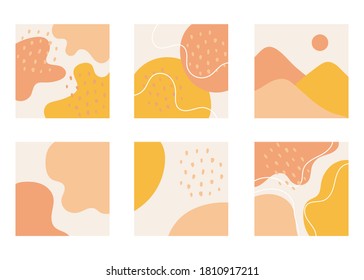 Abstract background with various shapes. Vector illustration suitable for social media stories and printing banners, invitations.