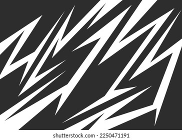 Abstract background with various sharp arrow pattern. Race car sticker design