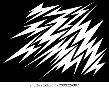 Abstract background with various sharp, zigzag and lightning pattern