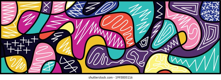 Abstract background with various striking colors