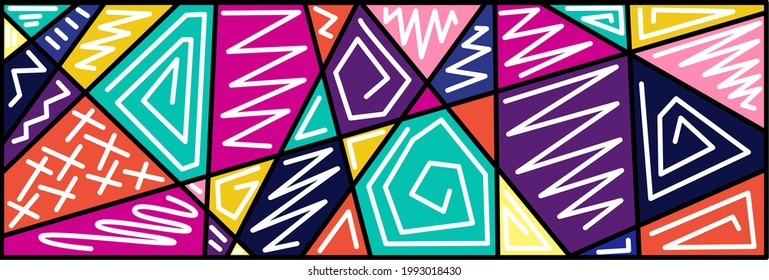 Abstract background with various striking colors