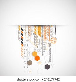 Abstract background with various technological elements