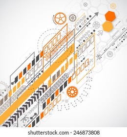 Abstract background with various technological elements