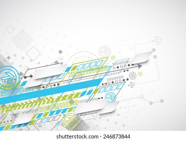 Abstract background with various technological elements
