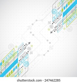 Abstract background with various technological elements