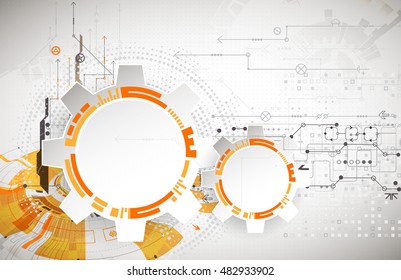 Abstract background with various technological elements. Structure pattern technology backdrop. Vector