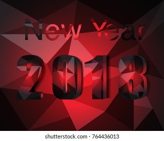 Abstract Background, Vector 2018 New Year, background with red and balck