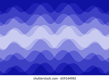 Abstract background vector along the blue wave that overlap.