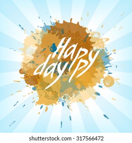 Abstract background. Vector art. Blue. Blots.
