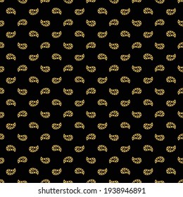 Abstract background. Vector art with gold on black. Design seamless pattern for textile, web and invitation card