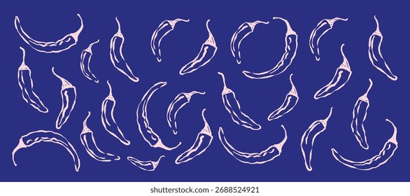 Abstract background vector art spice chili pattern illustration