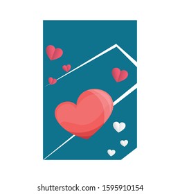 abstract background vector art, valentine days love sign, heart, blue background