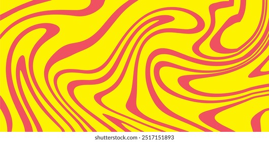vetor de fundo abstrato. Padrão abstrato rosa e amarelo atraente. O padrão é sutil com traçados de pincel ondulados e em espiral.