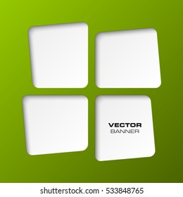 Abstract background vector banner. The original form overlapping. The flat image. Advertising Design shape. Vector label tag.