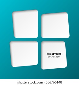 Abstract background vector banner. The original form overlapping. The flat image. Advertising Design shape. Vector label tag.