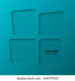 Abstract background vector banner. The original form overlapping. The flat image. Advertising Design shape. Vector label tag.