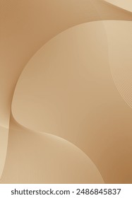 Fondo Abstractas Vector beige, pelusa de melocotón con ondas dinámicas para el diseño de la boda. Fondo futurista con líneas onduladas de red. Plantilla Premium con rayas y malla degradada para Anuncio o póster.
