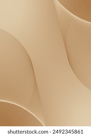 Fondo Abstractas Vector beige, pelusa de melocotón con ondas dinámicas para el diseño de la boda. Fondo futurista con líneas onduladas de red. Plantilla Premium con rayas y malla degradada para Anuncio o póster.