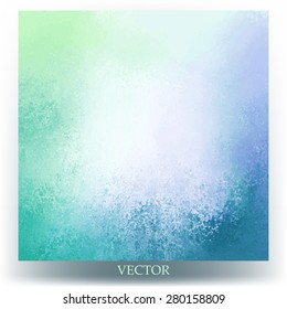 abstract background vector blue and green spring colors with blank white or beige center and bright grunge textured border, fun cheerful background design for brochure or website graphic art designs