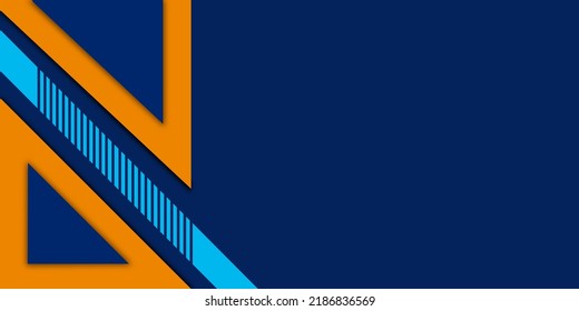 Abstract background vector blue and orange pattern geometry modern paper cut style with copy space area for your project 