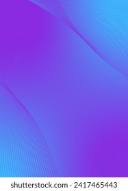 Abstract background vector blue, violet with dynamic waves for wedding. Futuristic technology backdrop with network wavy lines. Premium template with stripes, gradient mesh for banner or poster.