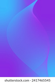 Abstract background vector blue, violet with dynamic waves for wedding. Futuristic technology backdrop with network wavy lines. Premium template with stripes, gradient mesh for banner or poster.