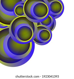Abstract background with vector blue-yellow circles, design element.