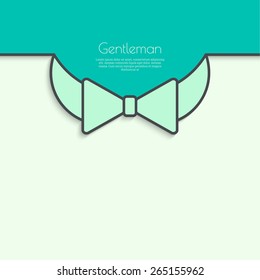 Abstract background with vector bow tie. Green, turquoise. 