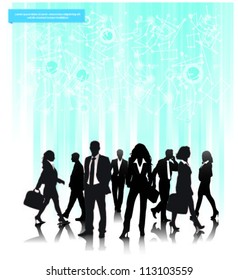 Abstract background vector with business people team