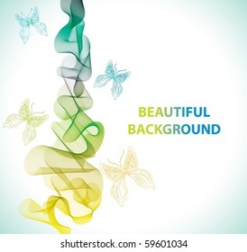 Abstract Background Vector with butterflies