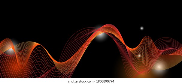 Abstract background vector with colored dynamic waves