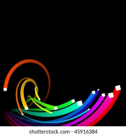 abstract background, vector, colorful 3d stripes