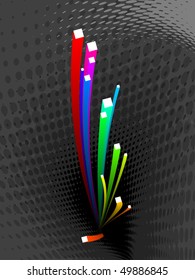 abstract background, vector, colorful 3d stripes