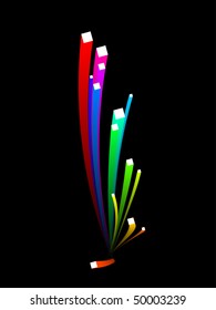 abstract background, vector, colorful 3d stripes