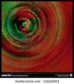 Abstract background vector. Colorful retro party, disco poster design template. Red and green tones.(eps10)