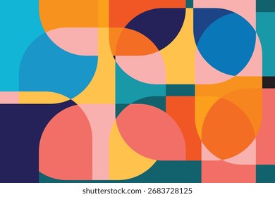 Vetor de fundo abstrato. Papel de parede colorido elegante com linhas, listras, curva, formas de círculo. Design de ilustração adequado para cartaz, banner, decorativo, arte de parede.