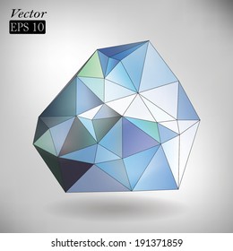 Abstract background. Vector depiction of 3d triangulated shapes.