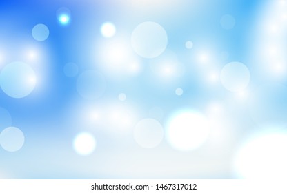 Abstract background vector design with blue sky bokeh concept. Soft gradient color texture with blur and light effect